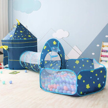 Tenda da gioco per bambini, tunnel di esplorazione pop-up 3 in 1 e piscina di palline interna, casetta da gioco