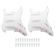 Pastilla de guitarra eléctrica de bobina simple, sonido claro, 11 orificios, precableada, color blanco