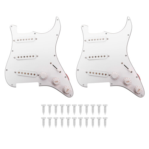 Micro guitare électrique simple bobinage Clear Sound 11 trous précâblé blanc