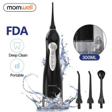 Irrigador bucal recarregável, jato de água portátil, tanque de água de 300ml, limpador de dentes à prova