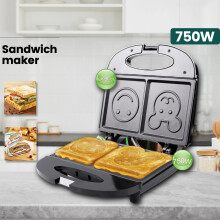Gaufrier avec smiley et émoticônes, mini, pratique pour la famille, 750 watts, plaque non brûlante