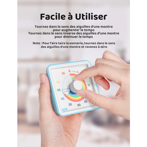 Timer visivo per bambini, cronometro da 60 minuti per bambini e timer per il conto alla rovescia per bambini e