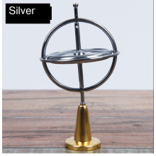 (Prata)Gyro Gravity Science Educacional Metal Dedo Giroscópio Equilíbrio Pressão Aliviar Brinquedo Clássico