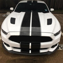 Adesivo decalque preto com listras de corrida de rally para capô, teto e porta-malas para Ford Mustang