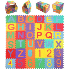 Tappetino puzzle in schiuma per bambini, 36 pezzi, 15 cm x 15 cm, tappetino da gioco resistente per bambini, alfabeti
