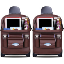 Soportes para coche, alfombrillas protectoras de asiento trasero de cuero sintético de lujo con soporte para tableta