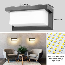 18 W LED ulkoseinävalaisin liiketunnistimella Moderni vedenpitävä ulkoseinävalaisin 3000K lämmin valkoinen