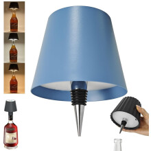 Omo langaton ladattava viinipullovalo, 3 värillistä LED-valoa baareihin ja ravintoloihin, 2 kpl. - sininen