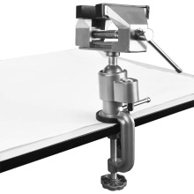 Abrazaderas de aleación de aluminio con base giratoria de 360 grados, abrazadera de mesa resistente y ajustable
