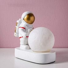 Astronautti Spaceman Moon Night Light makuuhuoneen yöpöytä Luova koristeellinen pöytälamppu lapsille