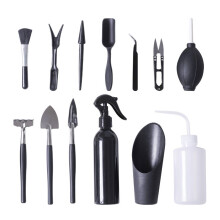 13 set di mini attrezzi da giardino per piante grasse, kit per trapianto manuale di cactus (metallo)