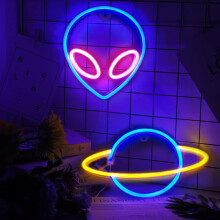Neonvalot ripustettavat neonvalot USB/akkuplaneettalamppu Neonlamppu baariin hääsisustus syntymäpäivä