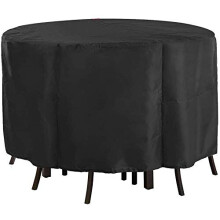 Funda para mesa de jardín redonda, funda para silla de patio redonda, resistente, Oxford, para muebles de patio