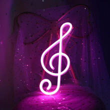 Musiikki Neon LED Neon USB tai akkukäyttöinen Neon Pink ystävälahja lapsille (vaaleanpunainen)