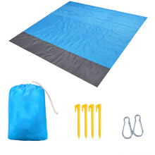Stuoia da spiaggia 200 x 175 cm, coperta da picnic con 4 picchetti fissi per campeggio in spiaggia, picnic e altre
