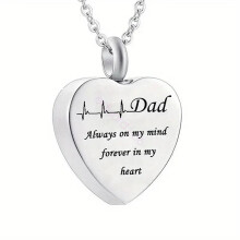 (Dad) Cremation Heart Jewellery Urn Necklace Pendent Ashes Locket Keepsake Funeral New
