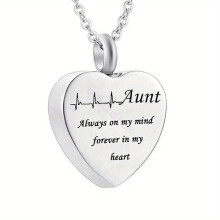 (Aunt) Cremation Heart Jewellery Urn Necklace Pendent Ashes Locket Keepsake Funeral Hot