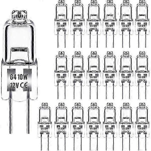 (10W)20 Pack 10W 12V G4 Halogen Lamps - Warm White