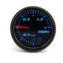 (BAR)2'' 52mm Turbo Boost Gauge Vacuum Pressure Gauge 0~30 PSI / -1~2 Bar 7 Color LED Black Len 12V Universal Car Boost Pointer Meter