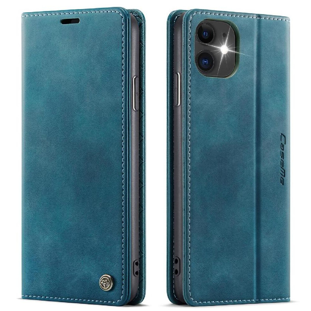 (Blue) Retro Leather Wallet Case For Iphone 11 Adjustable Kickstand Shockproof Protection Rfid Blocking Blue 764563548149
