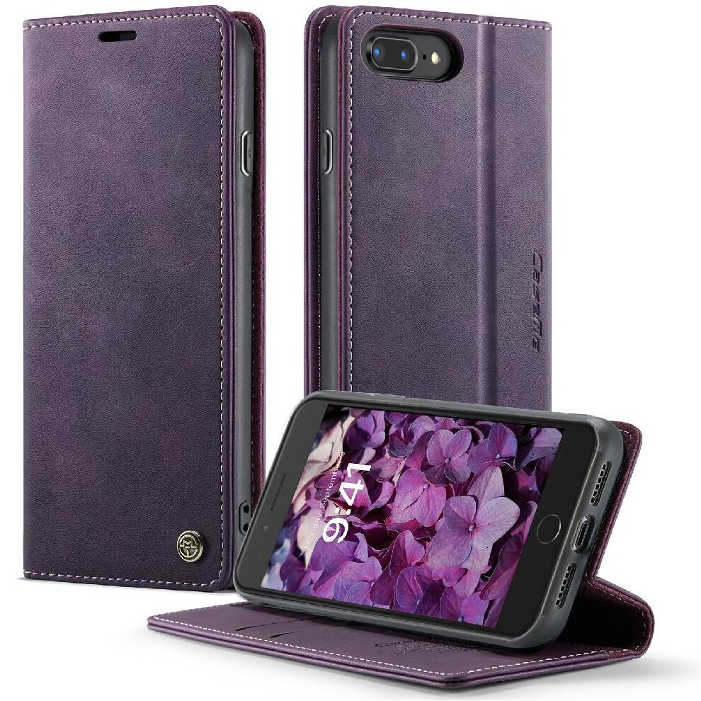 (Purple) Retro Leather Wallet Case For Iphone 6 Plus/6S Plus Shockproof Protection Adjustable Kickstand Rfid Blocking Purple 764563548231