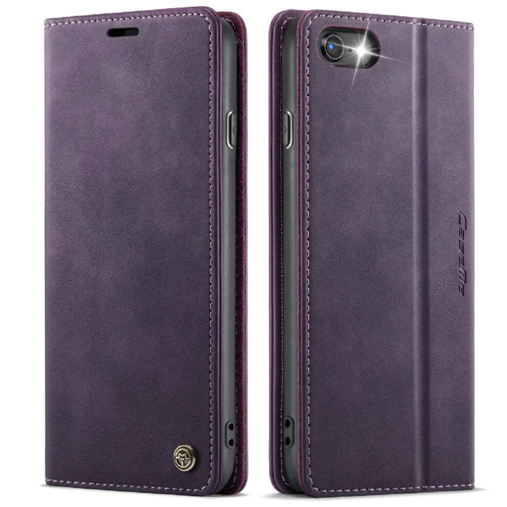(Purple) Retro Leather Wallet Case For Iphone 6/6S Shockproof Protection Adjustable Kickstand Rfid Blocking Purple 764563548385