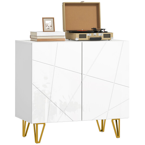 Homcom (White) HOMCOM Storage Cabinet, Sideboard with Adjustable Shelf 1