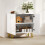 Homcom (White) HOMCOM Storage Cabinet, Sideboard with Adjustable Shelf 8