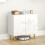 Homcom (White) HOMCOM Storage Cabinet, Sideboard with Adjustable Shelf 9