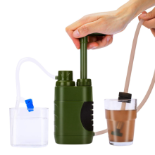 (Vert armée) Filtre à eau extérieur 5 000 l Système de filtration d'eau Camping Randonnée Équipement d'urgence avec boussole