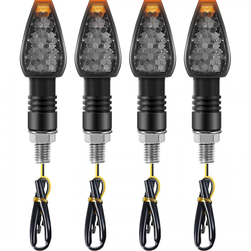 Lot de 4 clignotants pour moto, 14 LED, 12 V