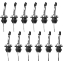 Lot de 12 becs verseurs classiques en acier inoxydable à bec conique avec bouchons anti-poussière en caoutchouc