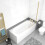 NES Home Nes Home 1700mm Round Bath with Legs and Brushed Brass Frame Square Bath Screen 4