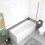 NES Home Nes Home 1700mm Square Bath with Legs and Brushed Brass Frame Square Bath Screen 4