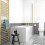 NES Home Nes Home 1700mm Square Bath with Legs and Brushed Brass Frame Square Bath Screen 3