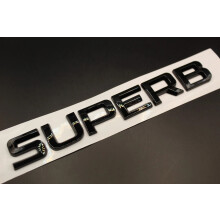 (Gloss Black) Gloss Black/Silver SUPERB CAPITAL LETTERS For SKODA Badge Rear Trunk Boot UK
