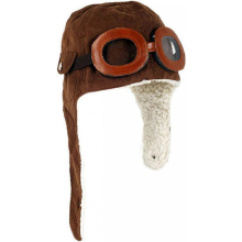 Gorro de inverno infantil macio e quente com óculos e inspiração aviador