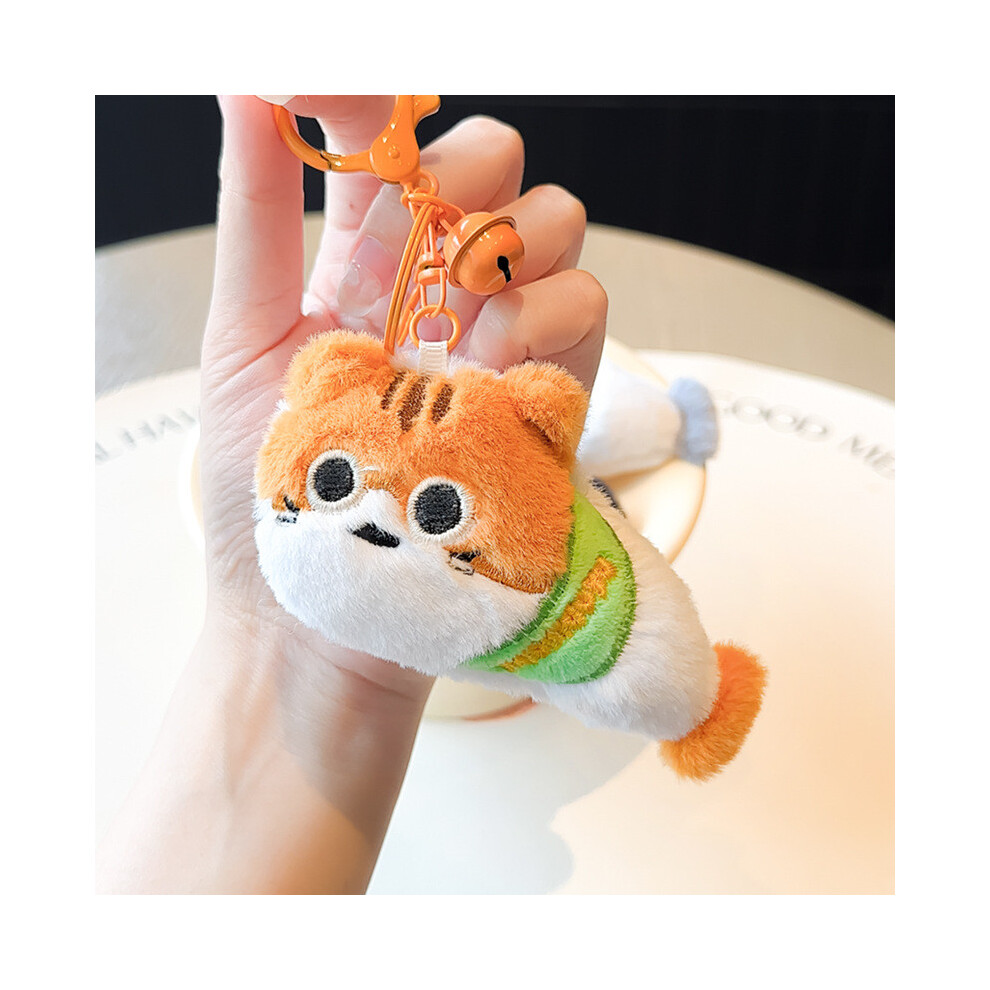 Porte-clés peluche poisson chat dessin animé avec matière souple pour décoration clé et cadeau