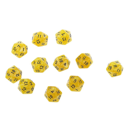 10 τεμάχια ζάρια είκοσι όψεων D20 για παιχνίδι D&amp;d παιχνίδια RPG για πάρτι, κίτρ 2