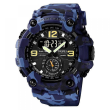 (1637 Blu-Mimetico) Compatibile con SKMEI 1637 Orologio militare da uomo, orologio da polso impermeabile da uomo, orologio digitale spo