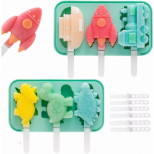 Eisformen, 2er-Set Silikon-Eisformen für Cakesicles, Kinder, DIY, kreative Eisform, BPA-frei, wiederverwendbar, mit Deckel
