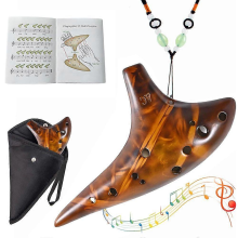 Ocarina, Noonedibs, 12 Löcher, leicht zu erlernen, für Anfänger, Blasinstrument, Hängeschnur, Noten, Keramik, mit Box
