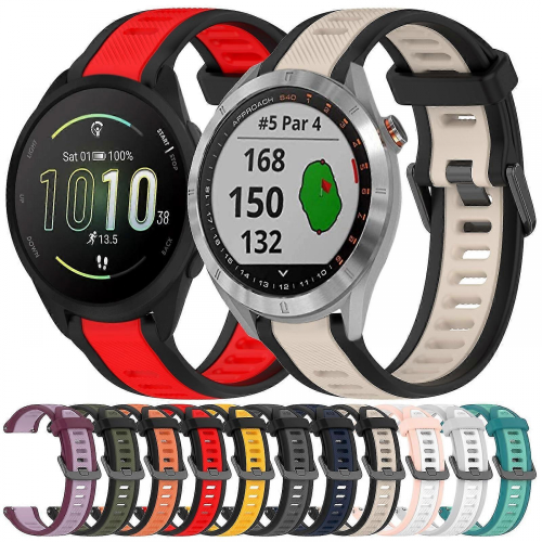 (Grün Schwarz)20mm Silikonband für Garmin Bounce 2