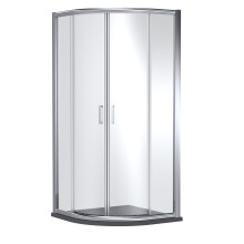 Contemporary Bathroom Quadrant Shower Enclosure with Tray - 1000 x 1000mm, Chrome/Grey