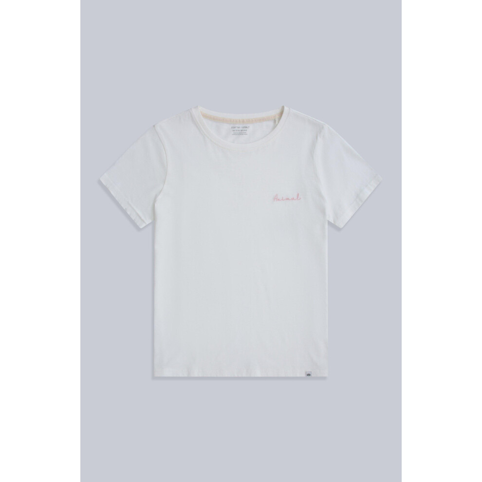 (20 UK, Off White) Animal Womens/Ladies Marina Logo Organic T-Shirt