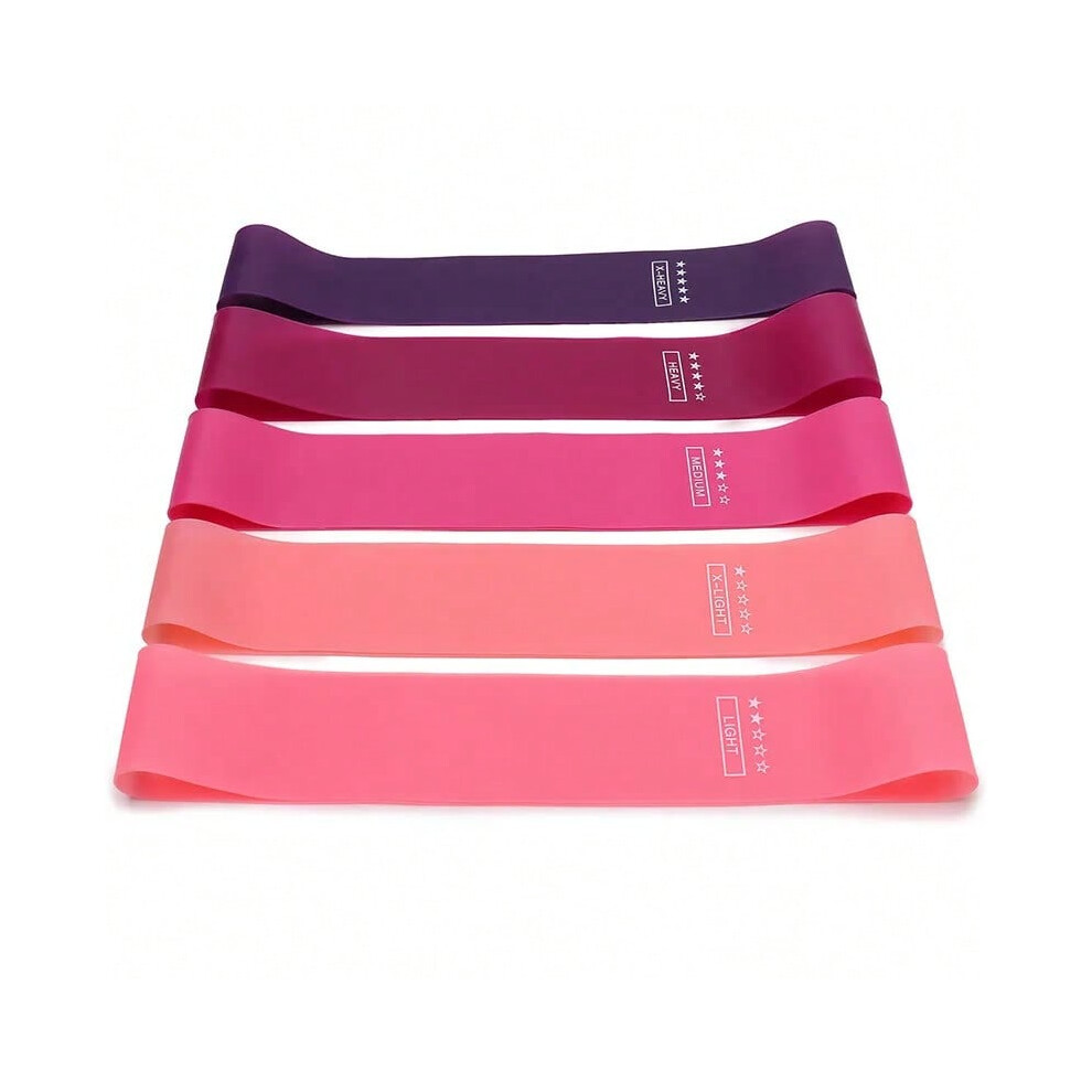 Vehhe (5Pcs Colors) 5Pcs/Set Yoga Resistance Rubber Bands Bodybuilding Elastic Bands Pilates Exercise Workout Bands Expander Belt Fitness Equipment