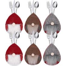 6 Pcs Christmas Cutlery Silverware Holders Hats, Christmas Tableware Holder Pocket Set
