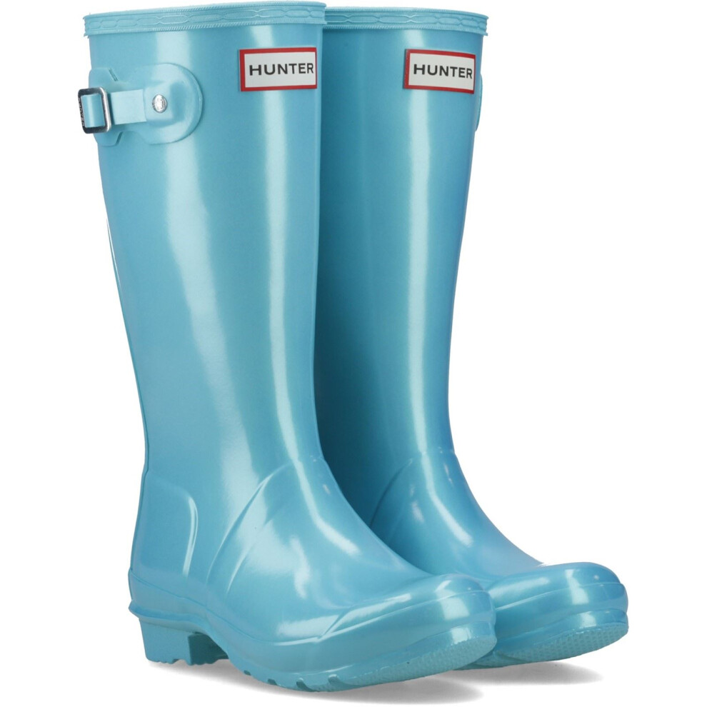 (Blue, 12 (Adults')) Hunter Original Nebula Rubber Pool Blue Wellington Boots