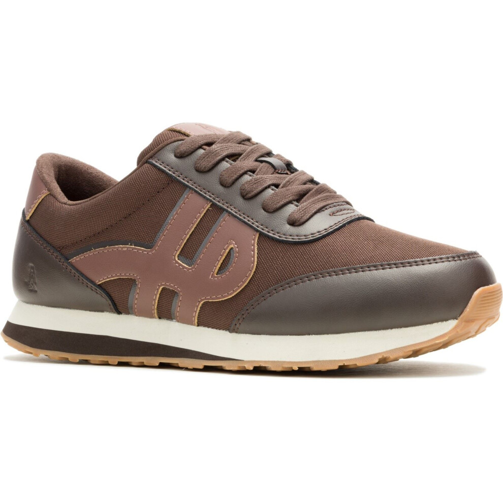 (Brown, 9 (Adults')) Hush Puppies Seventy8 Leather Men's Brown Trainers