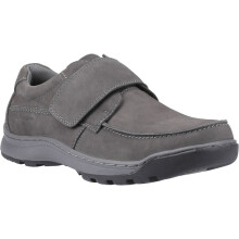 (Grey, 14 (Adults')) Hush Puppies Casper Leather Men's Grey Nubuck Loafers